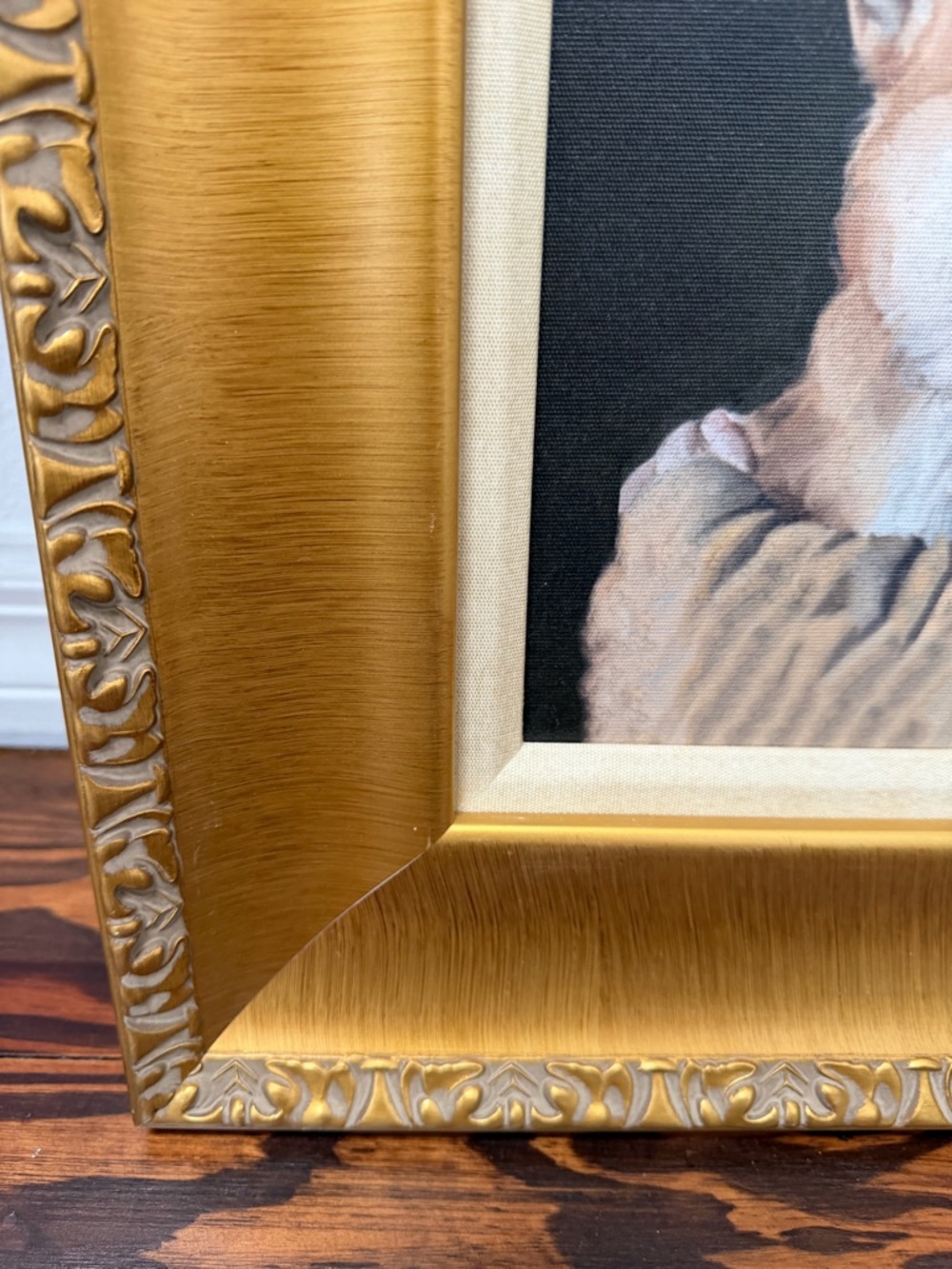 Framed 'Girl with a Pearl Earring' Style Oil Painting with Corgi - Gold Frame - Picture 6 of 16